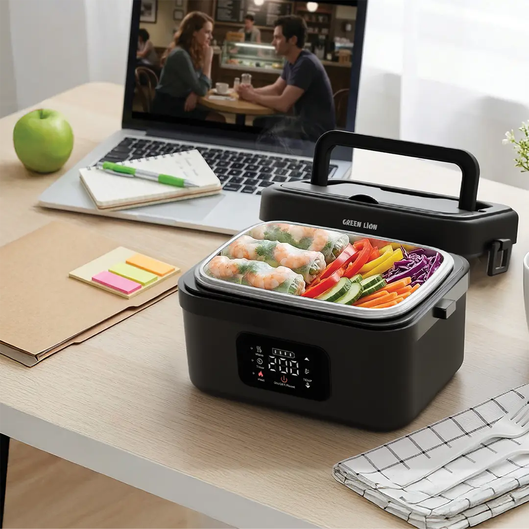Green Lion Portable Lunch Box with Built-In Battery & Electric Heating